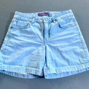 Gloria Vanderbilt Mid Rise Light Wash Denim Shorts 6